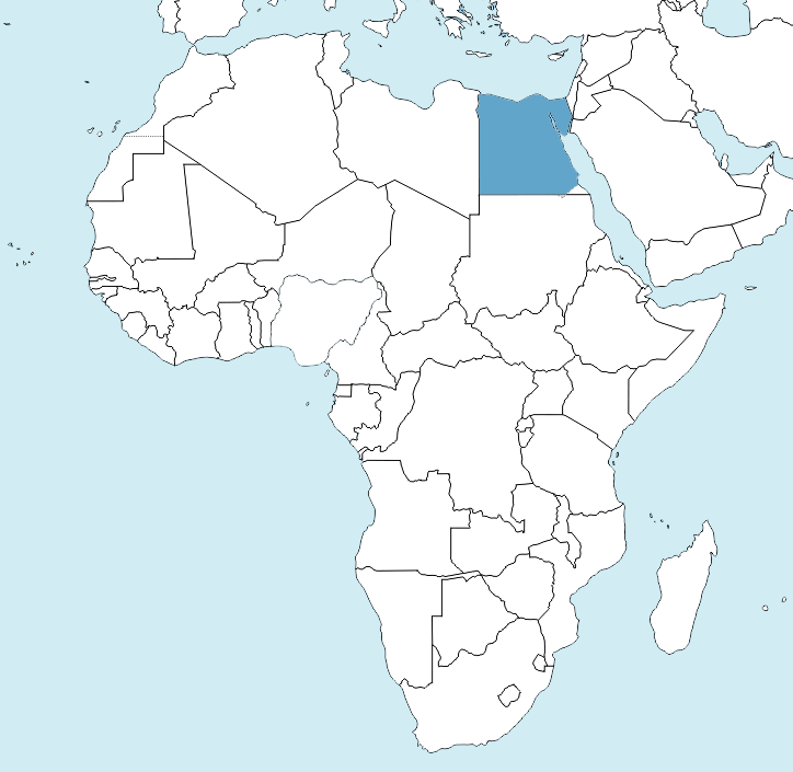 Egypt highlighted on the dealer map
